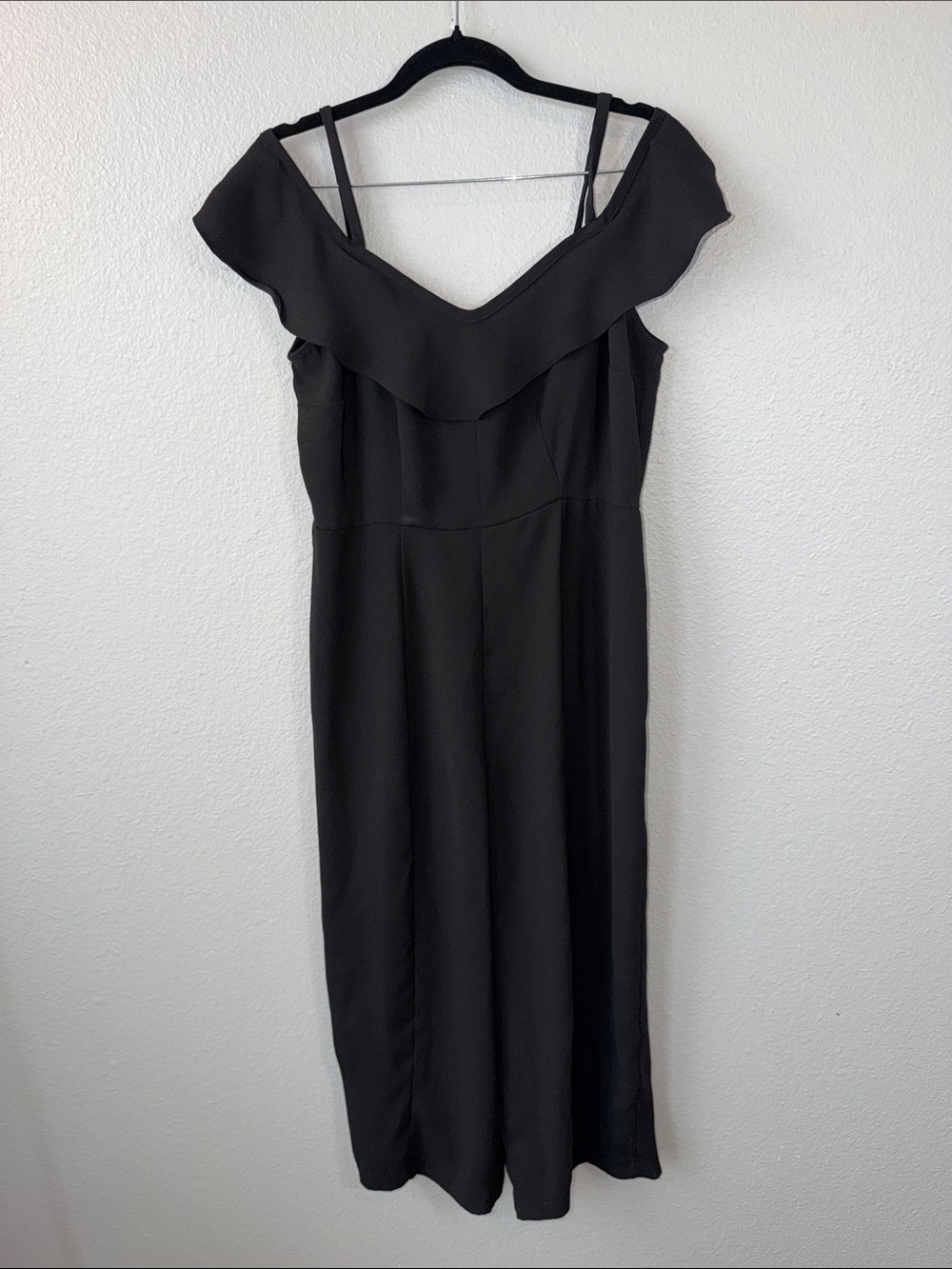 Emma & Michelle Off-On Shoulder Wide Leg Romper